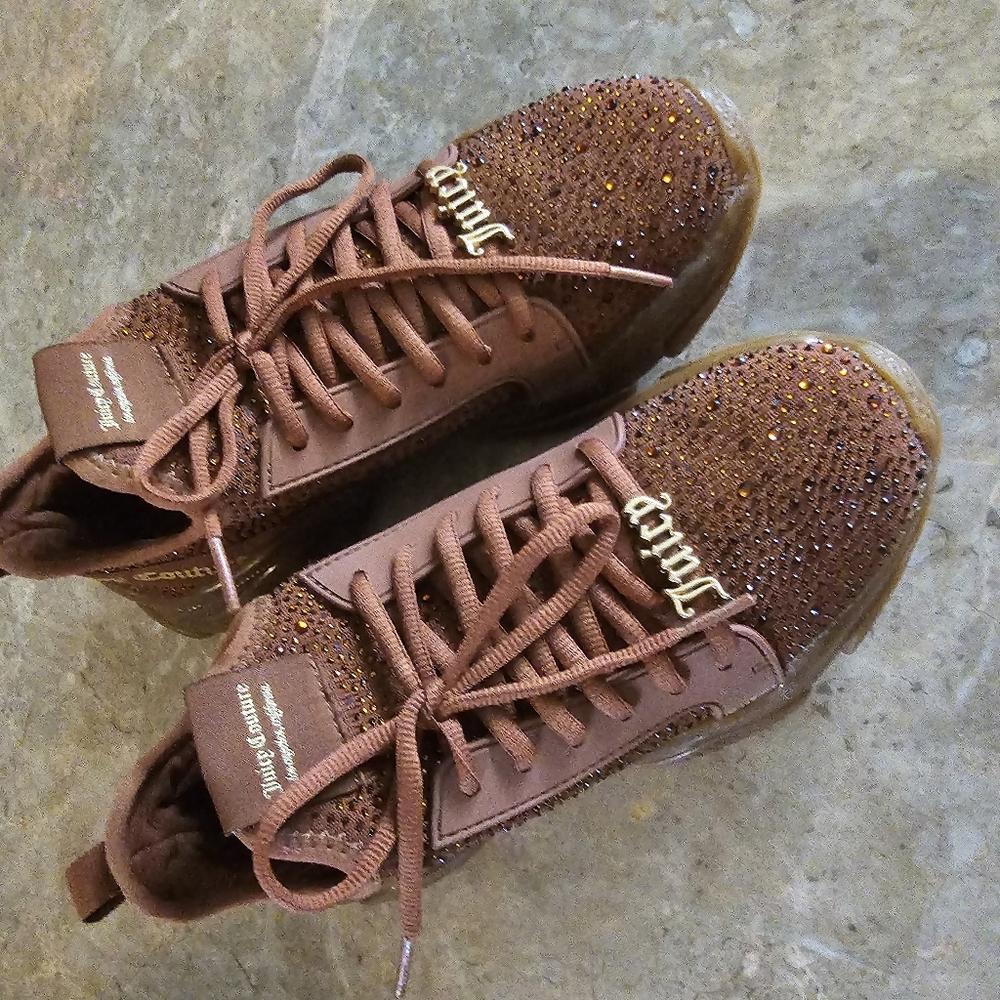 Juicy Couture rhinestone sneakers Ginger brown Adana women's size 7.5 no box - Picture 12 of 12
